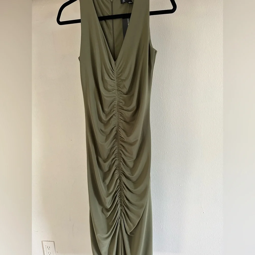 INC Olive Green Stretch Material Bodycon Dress - Picture 3 of 7